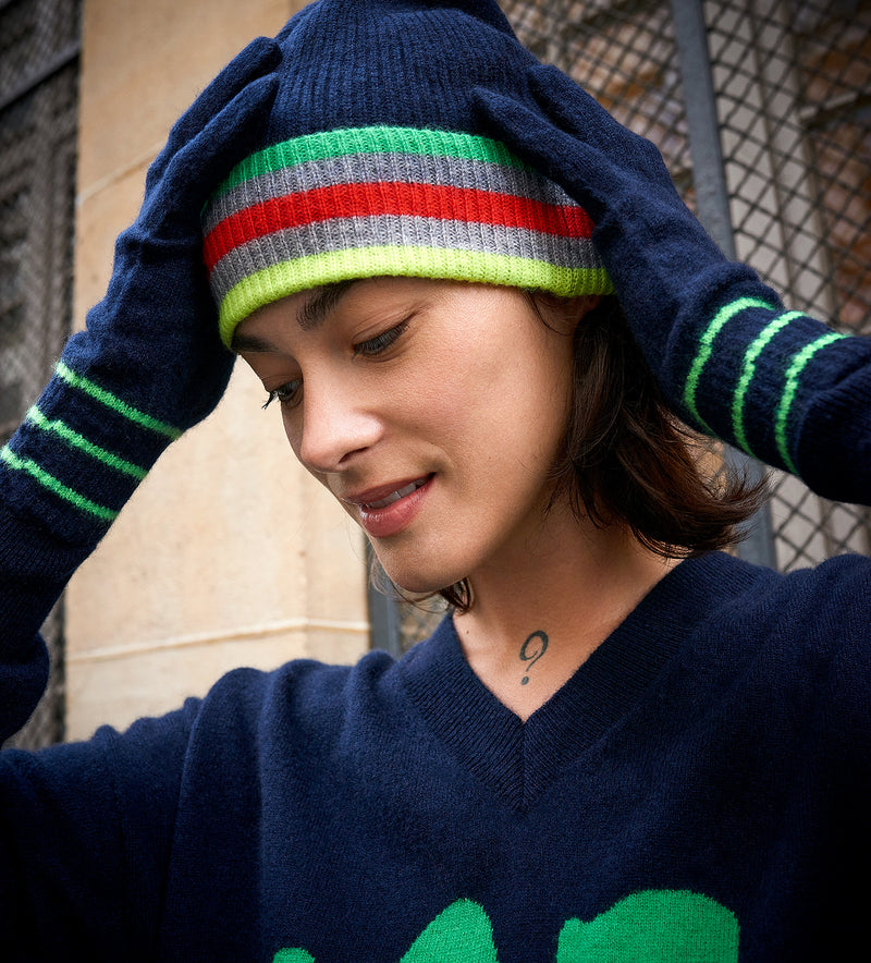 Bonnet Cachemire - SONIA - Bleu marine