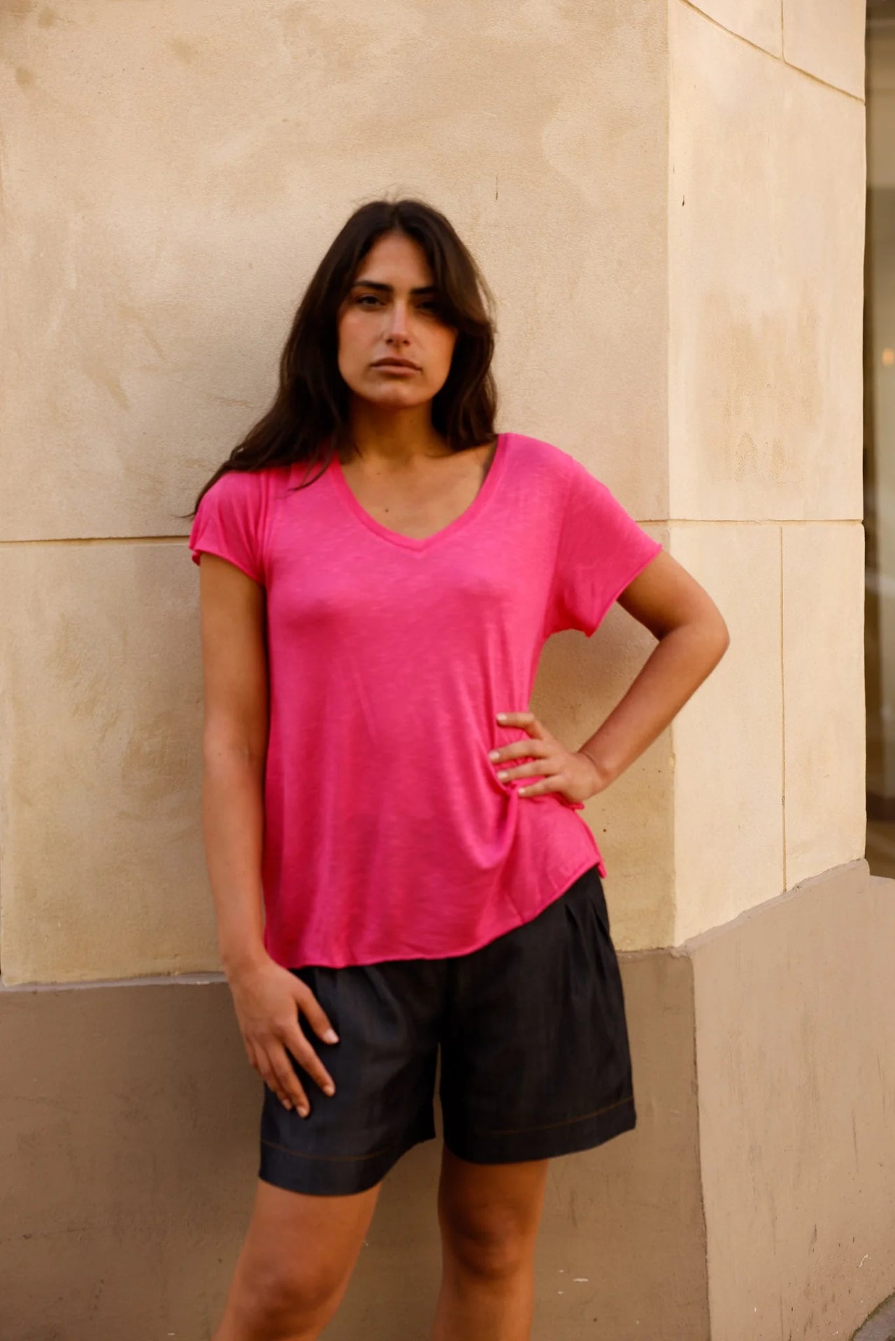 T-shirt MADISON fuchsia - Col V