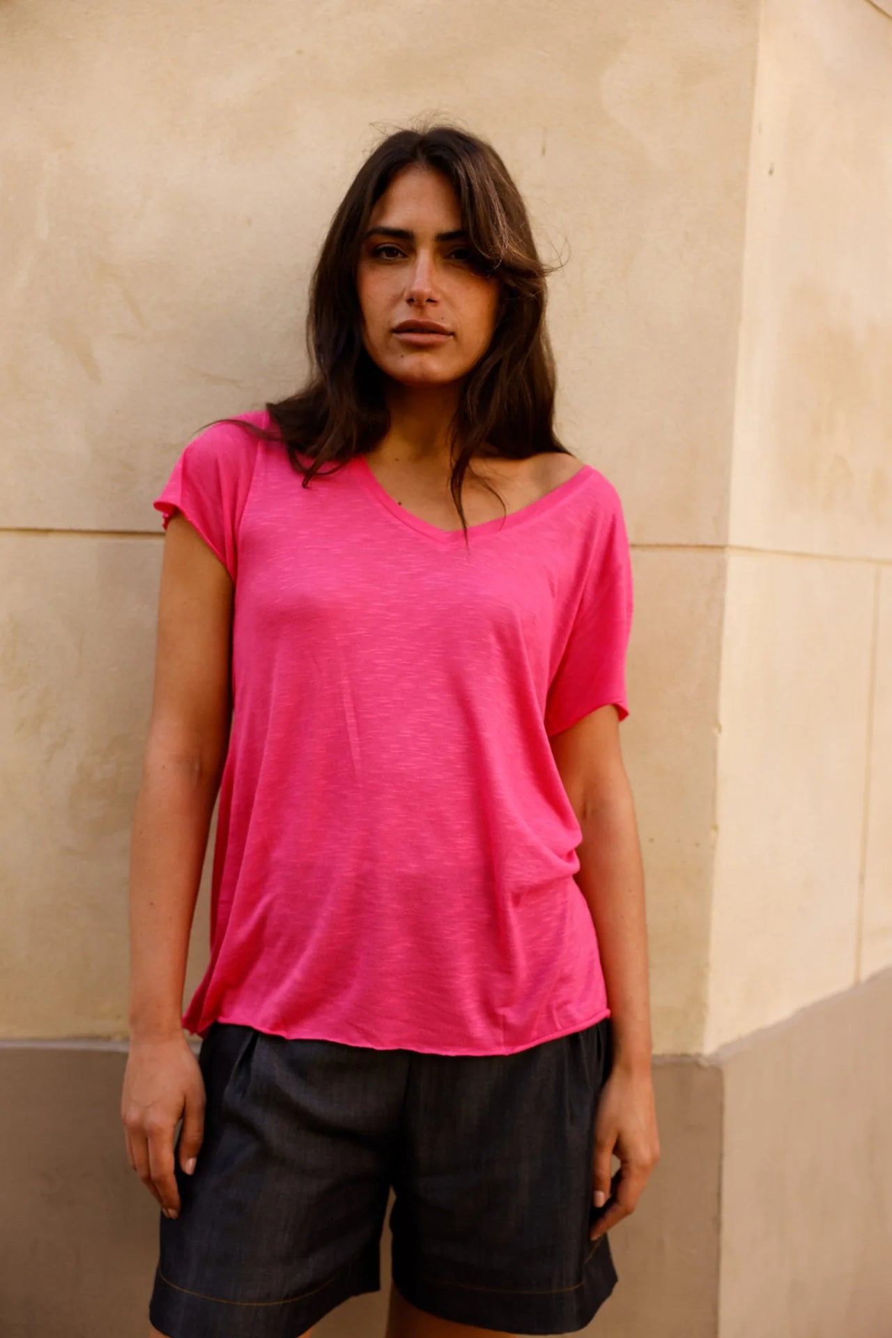 T-shirt MADISON fuchsia - Col V