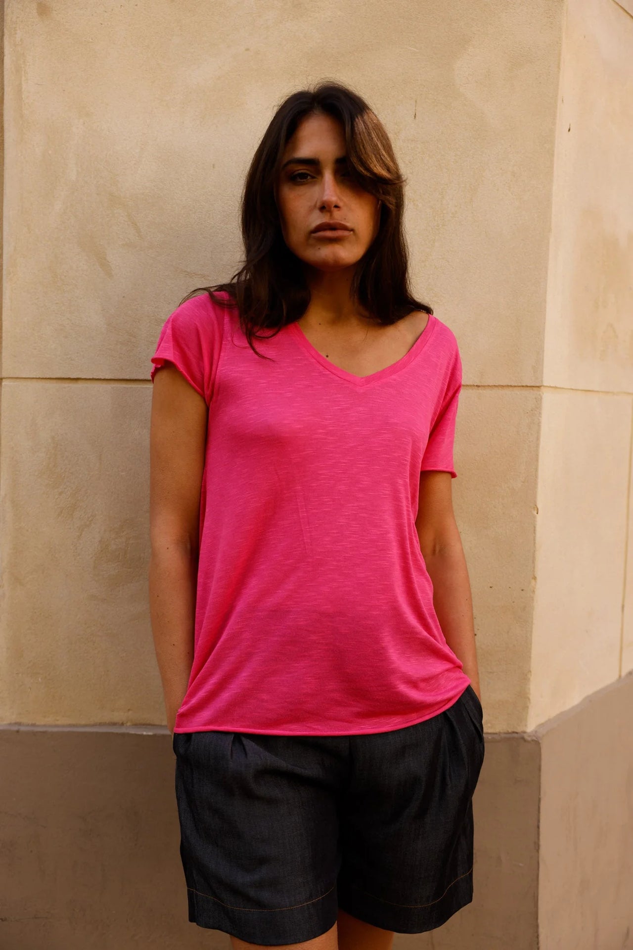 T-shirt MADISON fuchsia - Col V