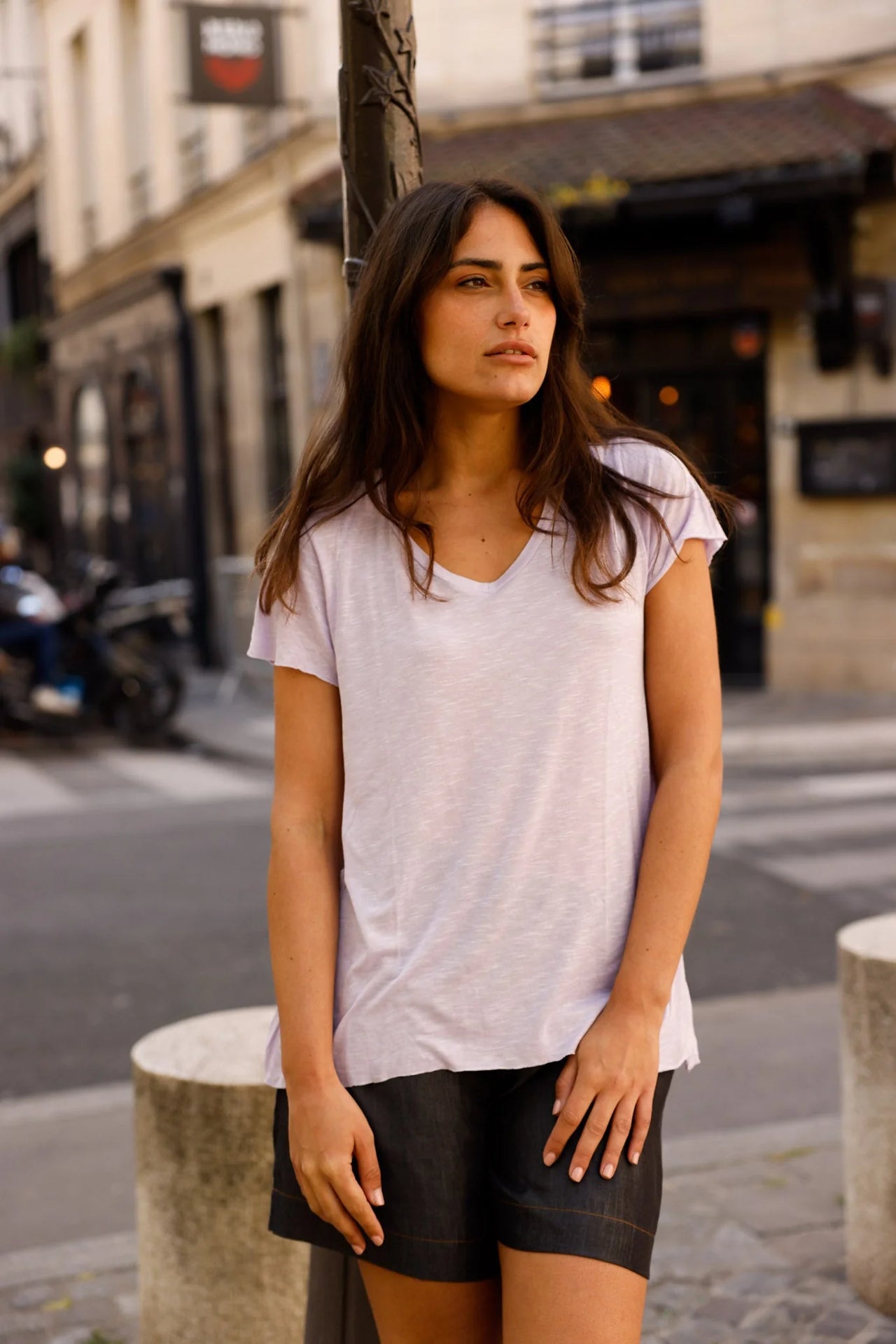 T-shirt MADISON parme - Col V