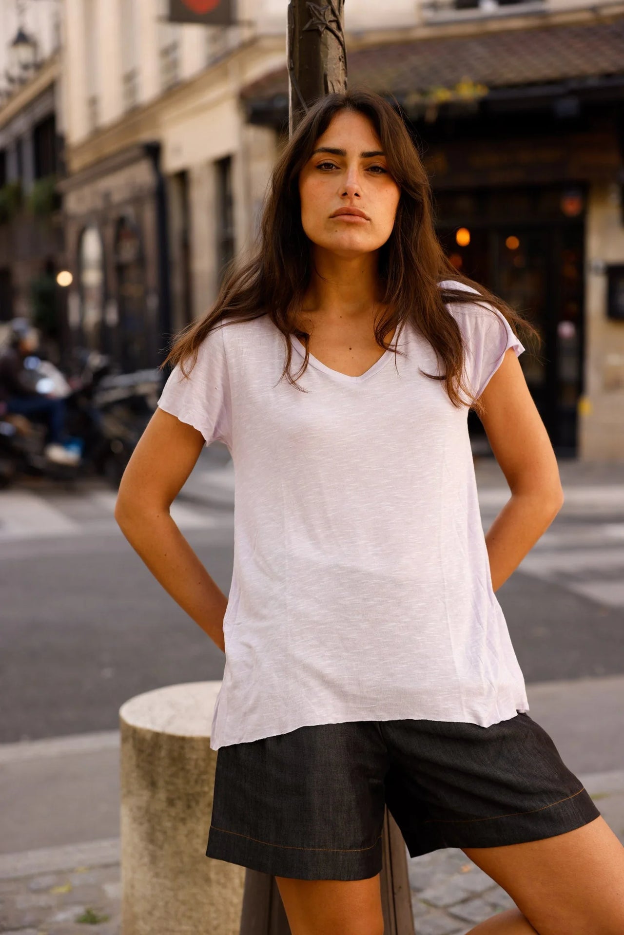 T-shirt MADISON parme - Col V