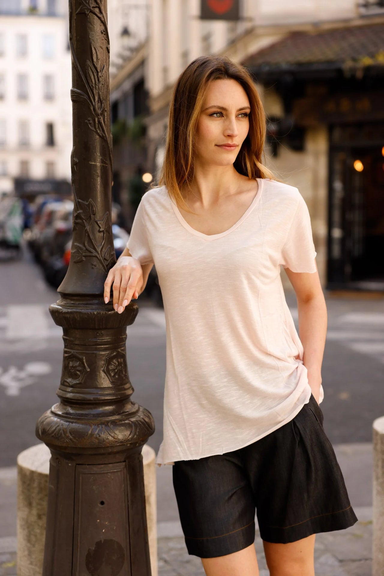 T-shirt MADISON rose - Col V