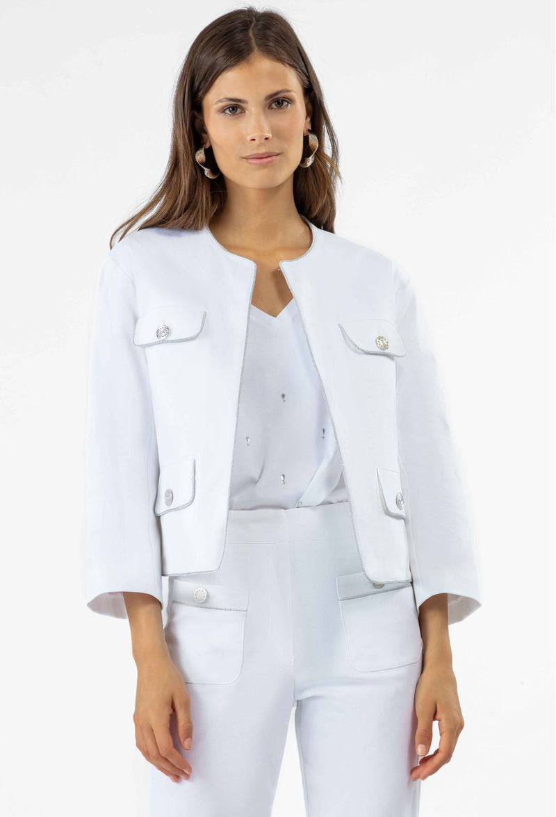 Veste officier Jimmy en coton blanc